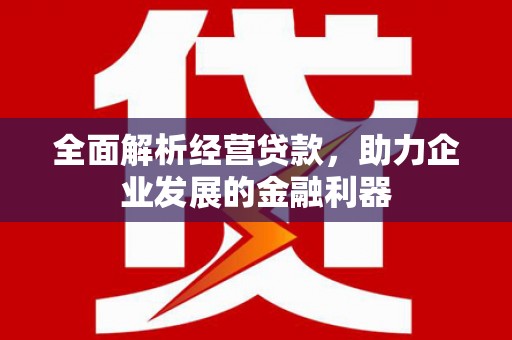 金台全面解析经营贷款，助力企业发展的金融利器