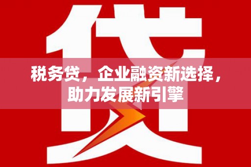 金台税务贷，企业融资新选择，助力发展新引擎